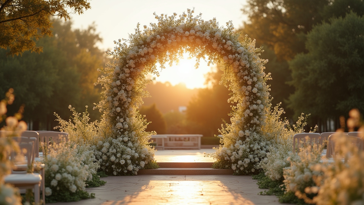 Décoration florale pour mariage avec éléments informatiques rétro
